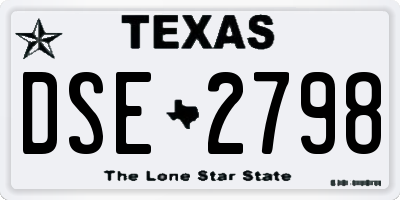 TX license plate DSE2798