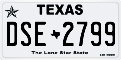 TX license plate DSE2799