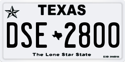 TX license plate DSE2800