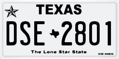 TX license plate DSE2801