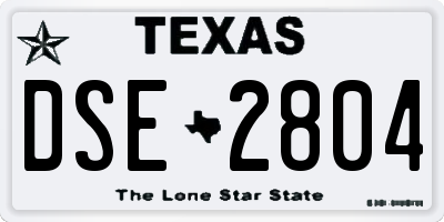 TX license plate DSE2804