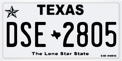 TX license plate DSE2805