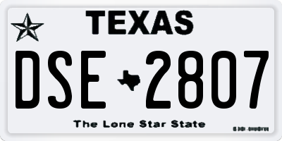 TX license plate DSE2807