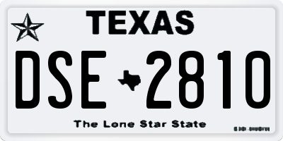 TX license plate DSE2810