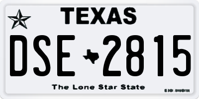 TX license plate DSE2815