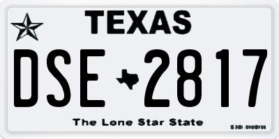TX license plate DSE2817