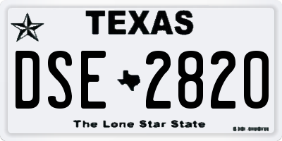 TX license plate DSE2820