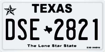 TX license plate DSE2821