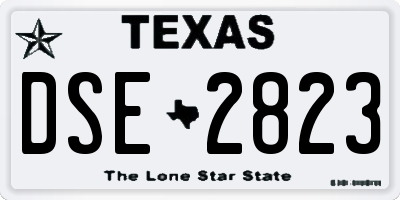 TX license plate DSE2823