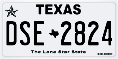 TX license plate DSE2824