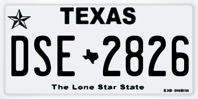 TX license plate DSE2826