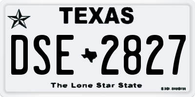 TX license plate DSE2827