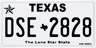 TX license plate DSE2828