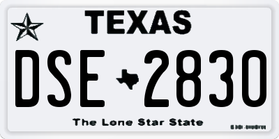 TX license plate DSE2830