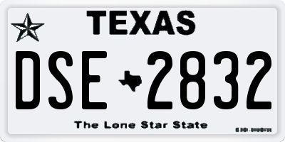 TX license plate DSE2832