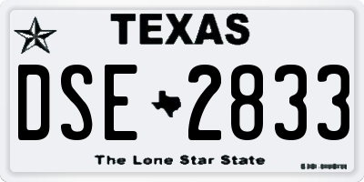TX license plate DSE2833