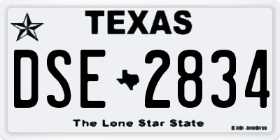 TX license plate DSE2834
