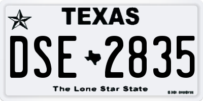 TX license plate DSE2835