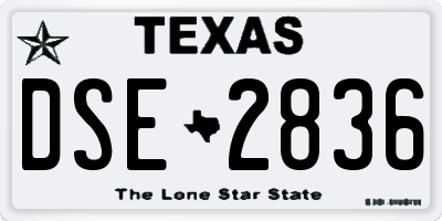 TX license plate DSE2836
