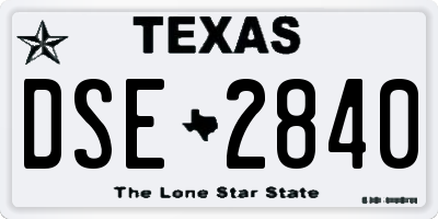 TX license plate DSE2840
