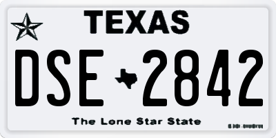 TX license plate DSE2842