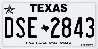 TX license plate DSE2843