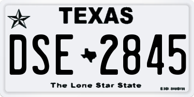 TX license plate DSE2845