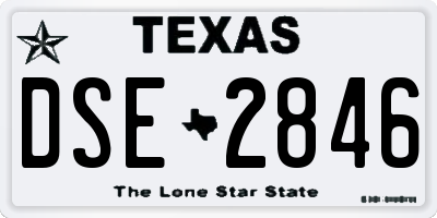 TX license plate DSE2846