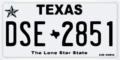 TX license plate DSE2851