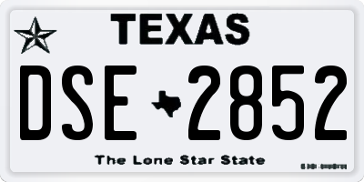 TX license plate DSE2852