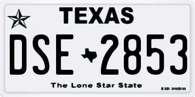 TX license plate DSE2853