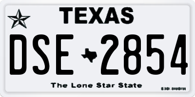 TX license plate DSE2854