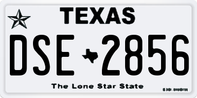 TX license plate DSE2856