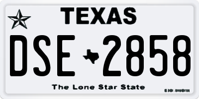 TX license plate DSE2858