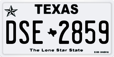 TX license plate DSE2859