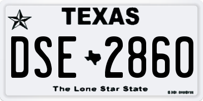 TX license plate DSE2860
