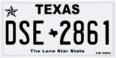 TX license plate DSE2861