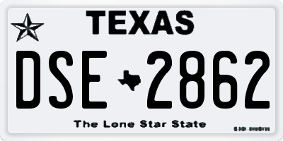 TX license plate DSE2862