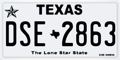 TX license plate DSE2863