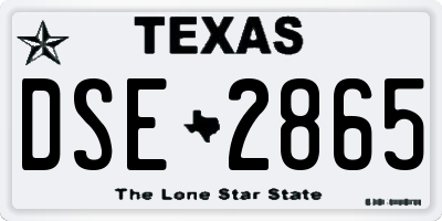 TX license plate DSE2865
