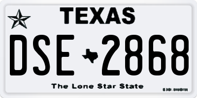 TX license plate DSE2868