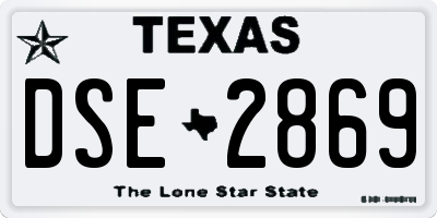 TX license plate DSE2869