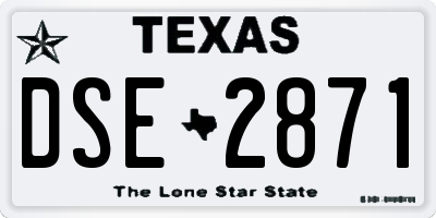TX license plate DSE2871