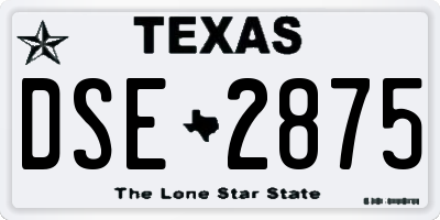 TX license plate DSE2875