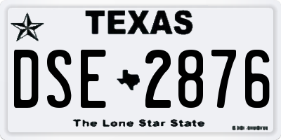 TX license plate DSE2876