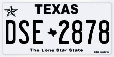 TX license plate DSE2878