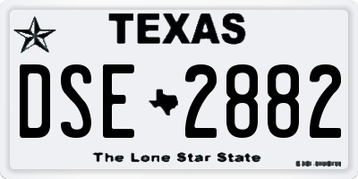 TX license plate DSE2882