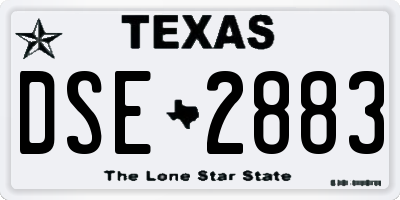 TX license plate DSE2883