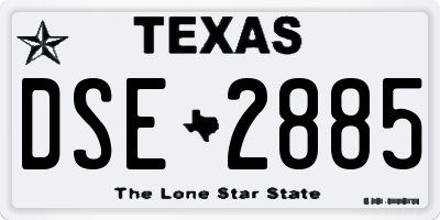TX license plate DSE2885
