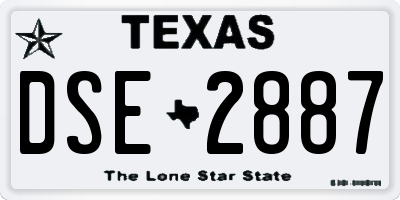 TX license plate DSE2887
